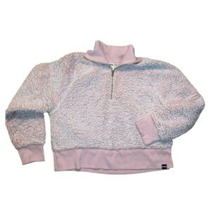 Pink Victoria's Secret Fleece Sweater half zip pullover Size Large 2000s 90s